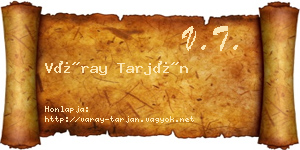 Váray Tarján névjegykártya